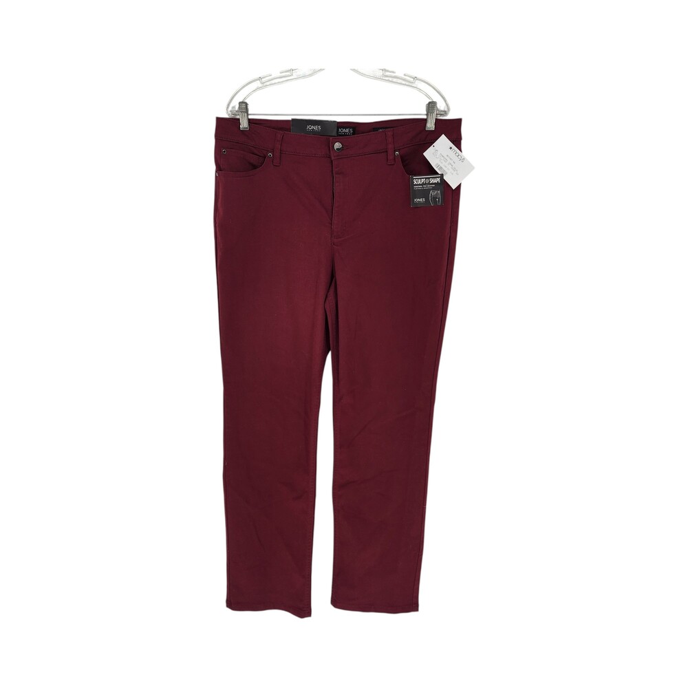 Jones New York Lexington Sculpt + Shape Control Top Shaper Jeans 16/33 Burgundy